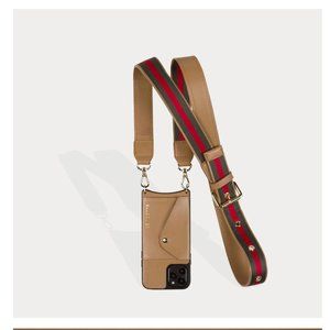 Bandolier Kimberly Adj Crossbody - Tan Green Red Stripe - iPhone 12 Pro Max